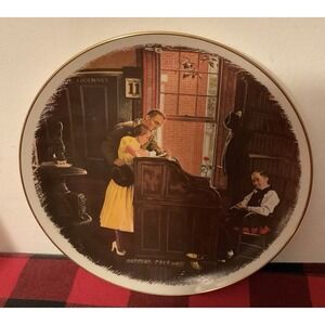 1976 Norman Rockwell's "The Marriage License" Plate by Gorham 10.5 inch Numbered